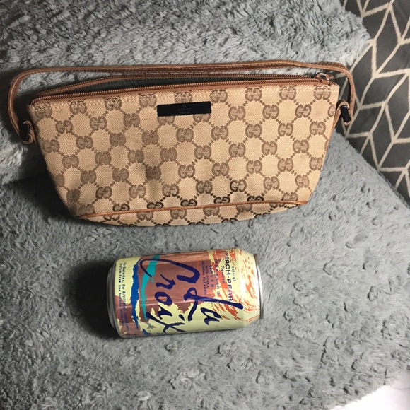 Gucci Handbags - Gucci Monogram Canvas Pochette Clutch in Khaki.